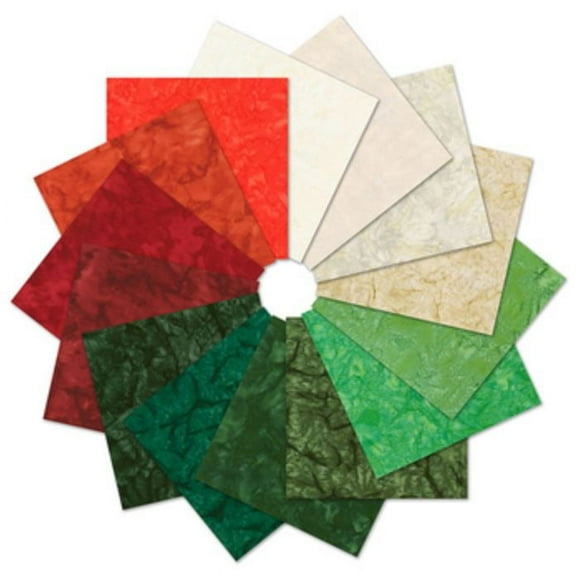 5" Charm Pack - Artisan Batiks Prisma Dyes Holiday Colorstory by Lunn Studios for Robert Kaufman Christmas Winter Holidays Squares Fabric Bundle Quilter's Cotton Fabric Precuts (CHS-1234-42) M201.20