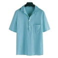 thumbnail image 1 of T-shirt Décontracté d'Été pour Homme en Coton et Lin, Hauts Unis M-3TG, 1 of 2