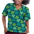 thumbnail image 3 of gakvbuo St. Patrick's Day Scrubs Tops For Women Plus Size Working Uniform With Pocket V-Neck Work Utility&Safety Tops Nursing Uniform Printed Worker Protective Working Uniform Shirts, 3 of 5