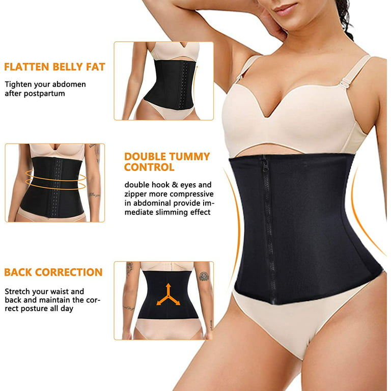 Gotoly Women Shapewear Cinchers Waist Trainer Tummy Control Underbust  Corset Belt Stomach Wrap Body Shaper Workout Girdle(Black XX-Large)