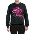 thumbnail image 2 of Wild Bobby Breast Cancer Awareness Flowers Breast Cancer Awareness Unisex Crewneck Sweatshirt, Black, Small, 2 of 6