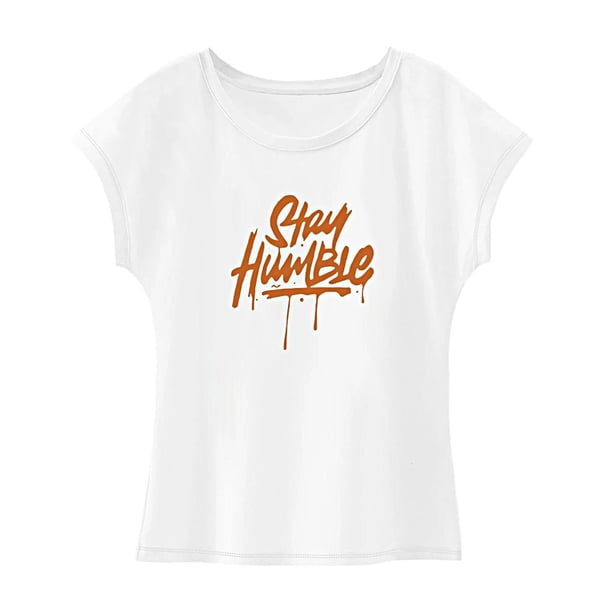 Camiseta para mujer verano cuello redondo transpirable recuerdo elegante cuello redondo camiseta para S
