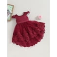 thumbnail image 3 of Bagilaanoe Little Girls Formal Dress Flying Sleeve A-line Princess Dresses 1T 2T 3T 4T 5T 6T 7T Kids Evening Tulle Dress for Wedding Birthday Party Gown, 3 of 9