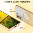 thumbnail image 3 of Clear  Case for Samsung Galaxy S21 5G with Gradient Glitter Peice(2 in 1), Luxury Plating Cute Bling Sparke Shockproof TPU Protective Phone Case for Women Girls-Gold, 3 of 16