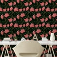 thumbnail image 2 of Ambesonne Magnolia Flowers Peel & Stick Wallpaper for Home, Leaves Romantic, 13"x100", Pastel Pink Forest Green, 2 of 5