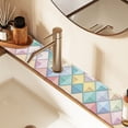 thumbnail image 2 of Yayeee Faucet Mat for Kitchen Sink 30" Diatomite Long Splash Guard Pad, Colorful Geometric, 2 Pack, 2 of 7