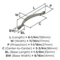 thumbnail image 3 of Amerock Inspirations 3-3/4 inch (96mm) Center-to-Center Satin Nickel Cabinet Pull, 10 Pack, 3 of 4