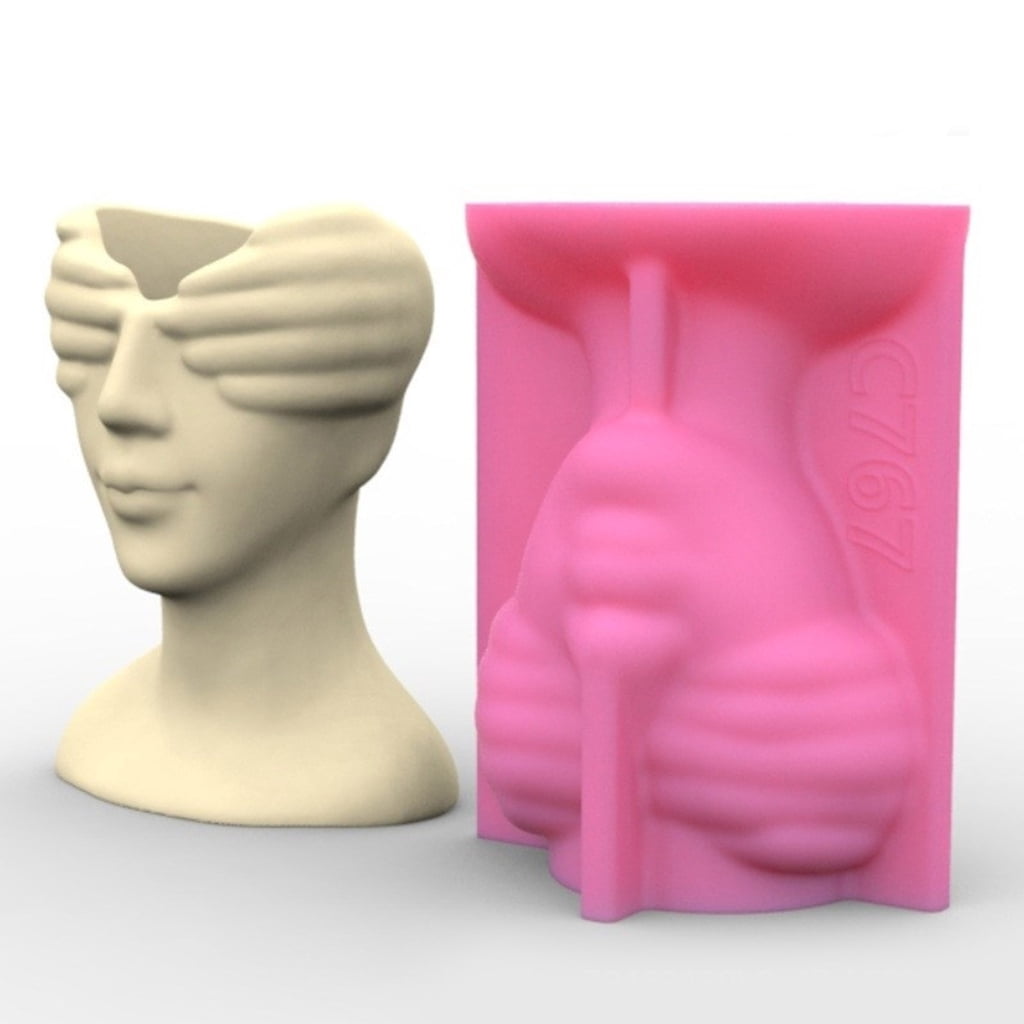 lanema Vase Resin Molds Eye Covering Girl Silicone Mold Succulent Plant Flower Pots Mold Epoxy Resin Casts Mould Home Decors