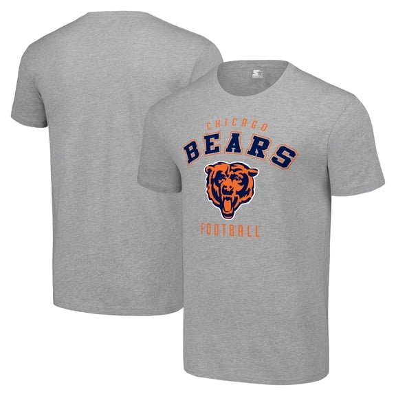 Men's Starter Heather Gray Chicago Bears Logo T-Shirt