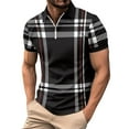 thumbnail image 7 of CONZONE Men's Polo Shirt Short Sleeve Casual Polo Shirt for Men Plaid Breathable Slim Fit Cozy Summer Golf Shirts, 7 of 7