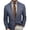Blue, variant on Joernso Men Suit Coat Lapel Long Sleeve Slim Fit Suit Jacket with Pocket Plaid Print Retro Style Business Outerwear