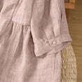 thumbnail image 5 of Tweang Linen Tunic Office Drop Shoulder Blouse Cotton Linen Tunic Tops Embroidery Gauze T-shirt for Women Button Down Plaid Shacket Shirt Boho Peasant Blouse Loose Fit Tunic Pink 2XL, 5 of 5