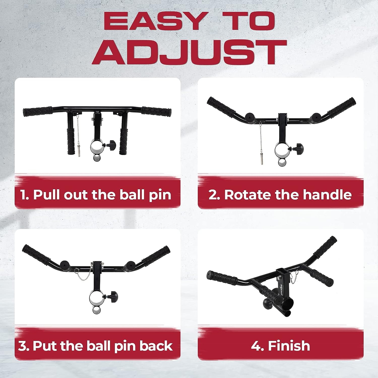 Metal - T Bar 4 handles adjustable
