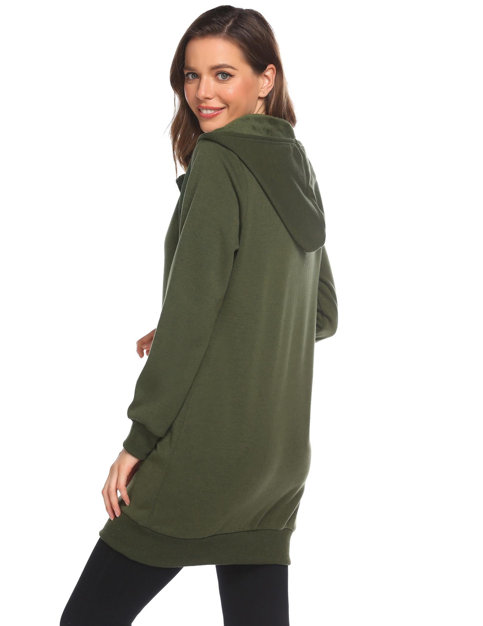 Zeagoo Women's Zip Up Hoodies Long Sleeve Fall Fleece Jacket Casual Oversized Tunic Hooded Sweatshirt With Pockets Winter Coats