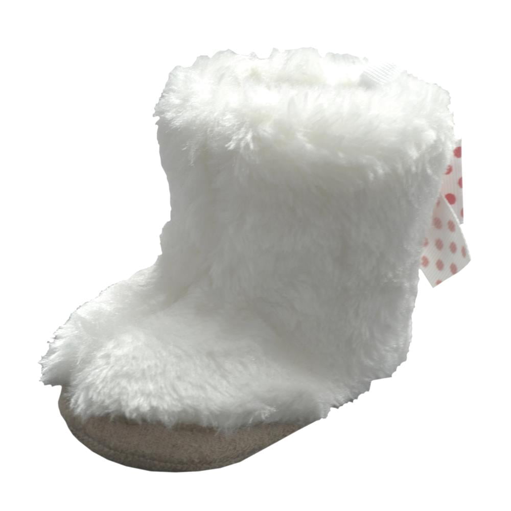 faux fur boots white