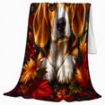 thumbnail image 2 of Autumn Maple Leaves Beagle Dog Portrait, Festive Pet Portrait Pattern, Warm Flannel Blanket for Living Room and Bedroom, Dog Lovers Thanksgiving Gift, Pet Lover Home Decor, 2 of 9