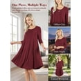 thumbnail image 6 of Mengpipi Women's T-Shirt Dresses Long Sleeve Plain Flowy Women Midi Dress with Pocket S-2XL, 6 of 9