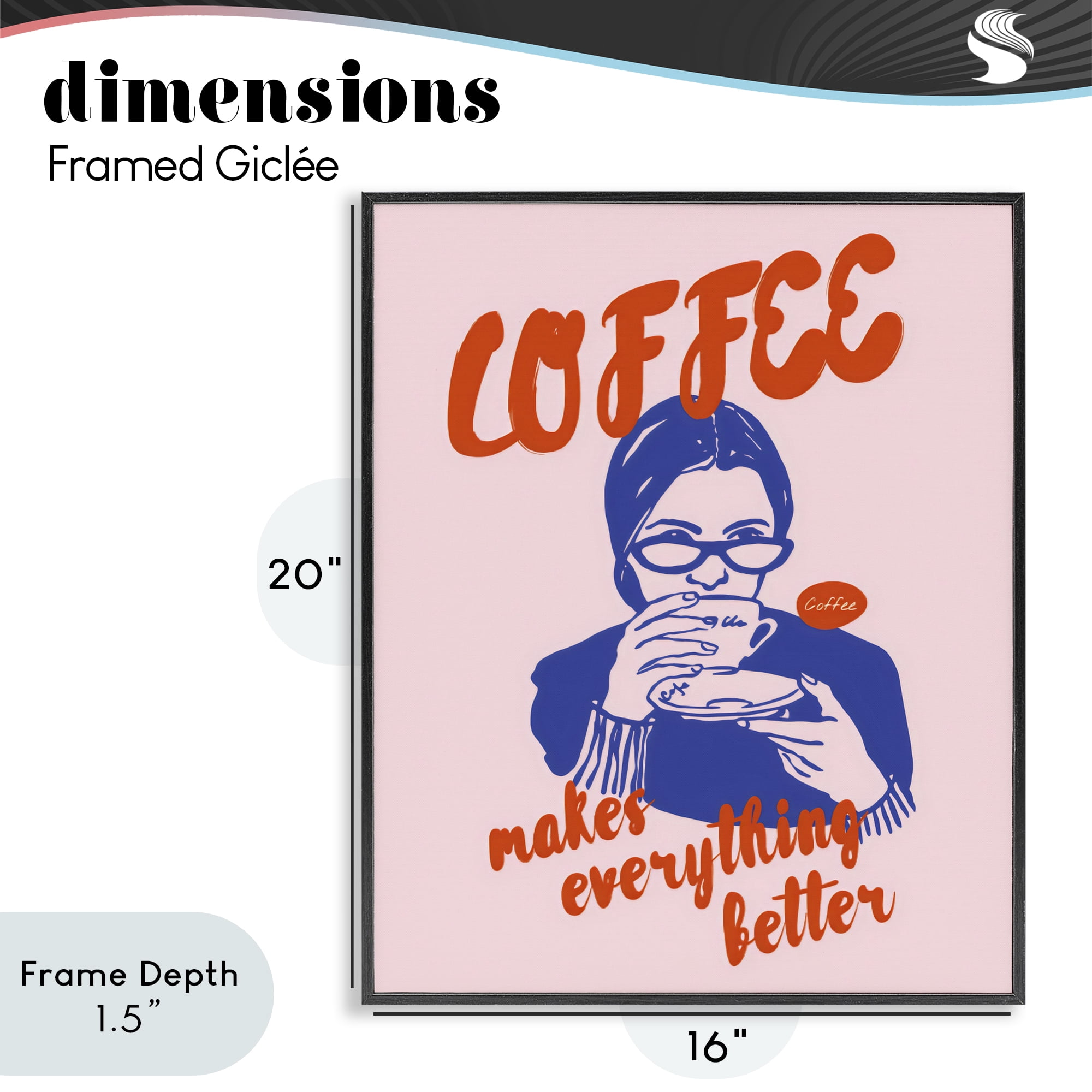 Stupell Industries Coffee Makes Everything Better Black Framed Giclee Art, design by The Prints Vibe