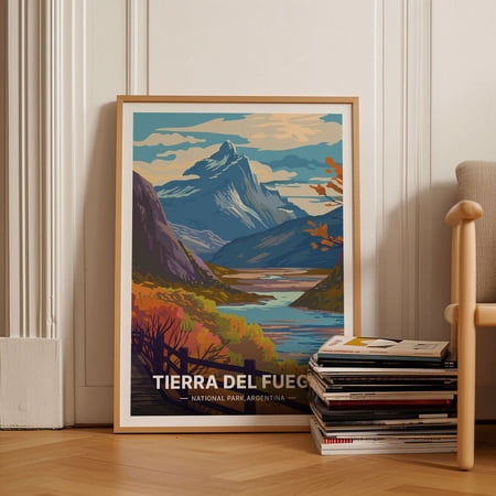 Tierra del Fuego National Park Argentina Wall Art, Unframed Paper Poster 8x10in