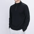 thumbnail image 2 of ZCFZJW Men's Lightweight Active Quarter Zip Long Sleeve Athletic Performance Pullover (Available in Big & Tall) Trendy Basic Workout Sweatshirt Tops Black M, 2 of 9
