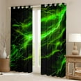 thumbnail image 2 of Feelyou Teen Futuristic Lightning Blackout Curtains Set of 2 (52x84 Each), Neon Green Stripes Window Curtains, Natural Weather Storm Curtains and Drapes, Blackout Curtains Home Decor, 2 of 6