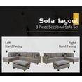 thumbnail image 3 of Ainehome Modern Sectional Sofa L-Shape Sectional Fabric Upholstered Couch with Chaise Ottoman Sectional Sleeper Sofa (Right Hand Facing, Melang Grey), 3 of 4