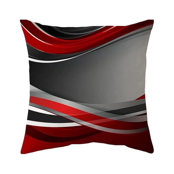 Billuyoard Fundas de almohada de tiro rojas y negras de poliéster, fundas de cojines decorativas elegantes y suaves, duraderas Decoración del hogar W0081-11