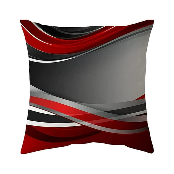 Bewildely Fundas de almohada negras y rojas, fundas de almohada elegantes y duraderas para el hogar, transpirables, suaves y fáciles de cuidar Decoración del hogar W0081-11