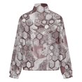 thumbnail image 6 of Jackets for Women Winter Coat Jackets Flannel Stand Collar Jacket(Abstract Hexagon Geometric Pattern,Size:S-4XL), 6 of 7