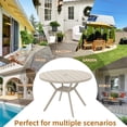 thumbnail image 4 of Zidtia 42" Round Outdoor Patio Dining Table, All-Weather Metal Patio Table with Adjustable Umbrella Hole, Weather Resistant Patio Furniture,Sandshell, 4 of 10
