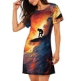 thumbnail image 2 of Lsque Sunset Surfing Silhouette Pattern Nightgowns for Women Sleep Shirts Short Sleeve Nightshirt Pullover Nightdress Soft Sleepwear Relaxed Fit Nightdress, 2 of 6
