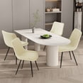 thumbnail image 2 of Fijinhom Dining Chairs Set of 2, Faux Leather Upholstered Dining Room Chairs with Thick Cushion and Metal Legs, Armless Chic Side Chairs for Dining Room Living Room, 2 of 6