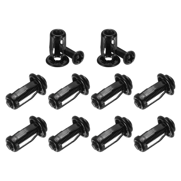 Uxcell 10-Pack M4 x 16 Hollow Door Anchor Set, Petal Nuts Expansion Screw Jack Nut for Hollow Wall[Black]