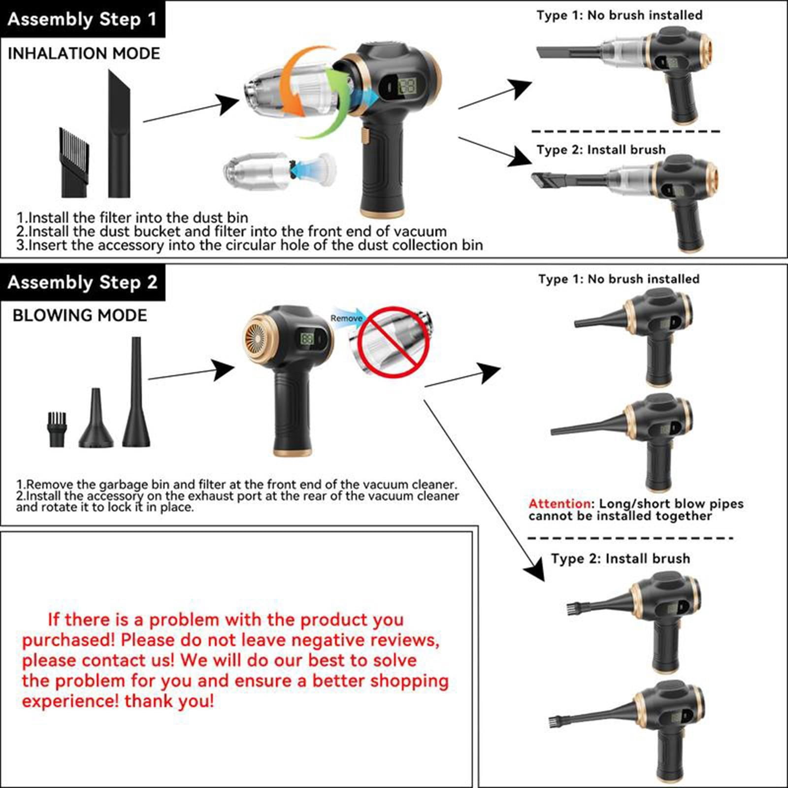 Cordless Handheld Vacuum Cleaner, Equipped with Portable Dust Cleaner, Vacuum Brush attachment, and Extra Accessories, Portable Car Vacuum Cordless Rechargeable for Wet and Dry