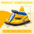 thumbnail image 4 of Lumiparty 6V Bumper Car for Toddlers 2-6, Electric Bumper Vehicle Ride-on Toy Car with 360° Spin, LED Lights, Music & Dual 15w Motors - Fun Ride on Car for Kids, Yellow, 4 of 7