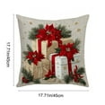 thumbnail image 3 of EazyTech Christmas Blessing Pillow Cover 18x18 Inch Linen Decorative Throw Covers Home Holiday Decor for Sofa Living Room, 3 of 6