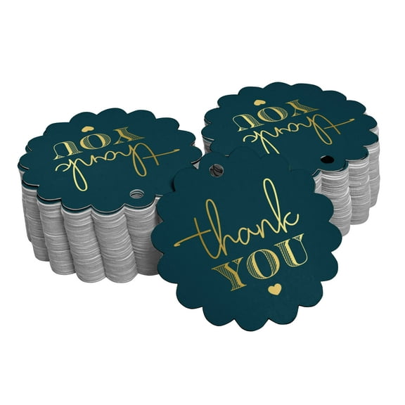 Inkdotpot Pack Of 100 Real Gold Foil Paper Tags Thank You Bridal Shower Favor Hang Tags