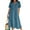 Blue, variant on Women Short Sleeved Buttons Up Midi Dress Holiday Dresses