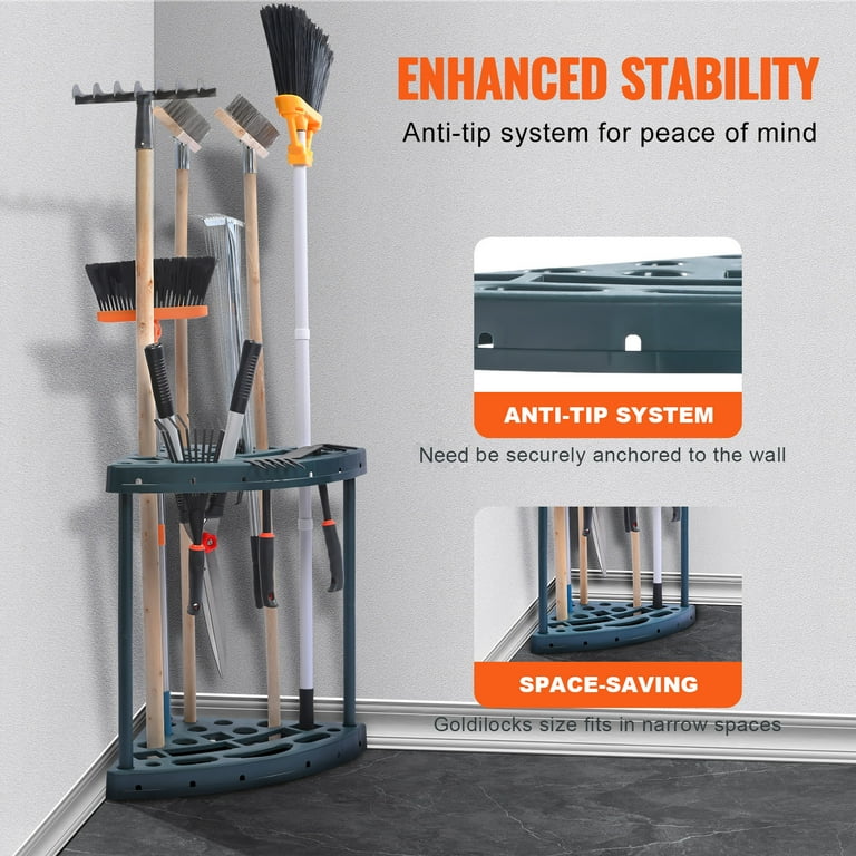 KFFKFF Corner Garden Tool Storage Rack Garage Organizer 19