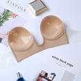 thumbnail image 4 of Push Up Strapless Sticky Adhesive Invisible Backless Bras Plunge Reusable Magic Bra for Women - Skin Colour, 4 of 5