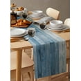 thumbnail image 6 of Blue Farmhouse Table Runner 36 Inches, Vintage Wooden Country Bed Runner Dresser Scarves Tabletop for Indoor Outdoor Parties/Ceremony/Banquet, 13"x 36", 6 of 8