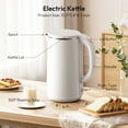 thumbnail image 6 of SUGIFT 1.8L (60oz) Electric Kettle, 1100W Electric Tea Kettle, Auto Shut Off, Double Wall, Stainless Steel, White, 6 of 8