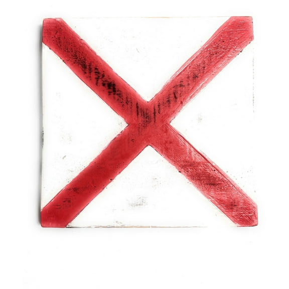 V Nautical Alphabet Wooden Plaque 7" X 7" - Coastal Decor | #skn16017v