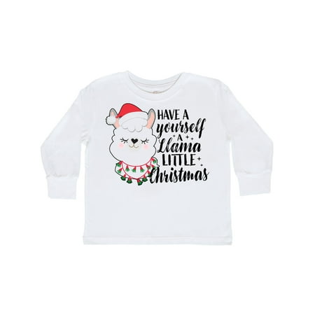 

Inktastic Have Yourself a Llama Little Christmas Gift Toddler Boy or Toddler Girl Long Sleeve T-Shirt