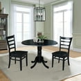 thumbnail image 2 of 42 in Dual Drop Leaf Table with 2 Ladder Back Dining Chairs - 3 Piece Dining Set, 2 of 8