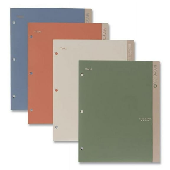 11 x 8.5 in. Recycled Plastic Two Pocket Folder, Assorted Color