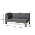 thumbnail image 2 of GDF Studio Lyra Outdoor Acacia Wood Right Facing Chaise Lounge Sofa, Grey Finish + Dark Grey, 2 of 9