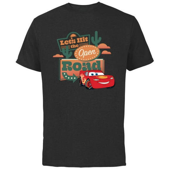 Disney PIXAR Cars Let’s Hit the Open Road - Short Sleeve Cotton T-Shirt for Adults - Customized-Natural
