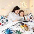 thumbnail image 4 of Erosebridal Boho Beetles Twin Comforter Sets,Nature Wildlife Theme Bedding Set,White Blue,Reversible,2-Piece,1 Comforter and 1 Pillowcase, 4 of 7