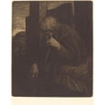thumbnail image 2 of Alphonse Legros 15x18 Black Ornate Wood Framed Double Matted Museum Art Print Titled - Thinker (The Thinker), 2 of 5